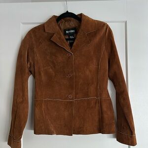 Brandon Thomas Vintage Brown Rust Suede Leather Jacket Size Small